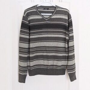 COTTON v neck striped sweater size Small @D